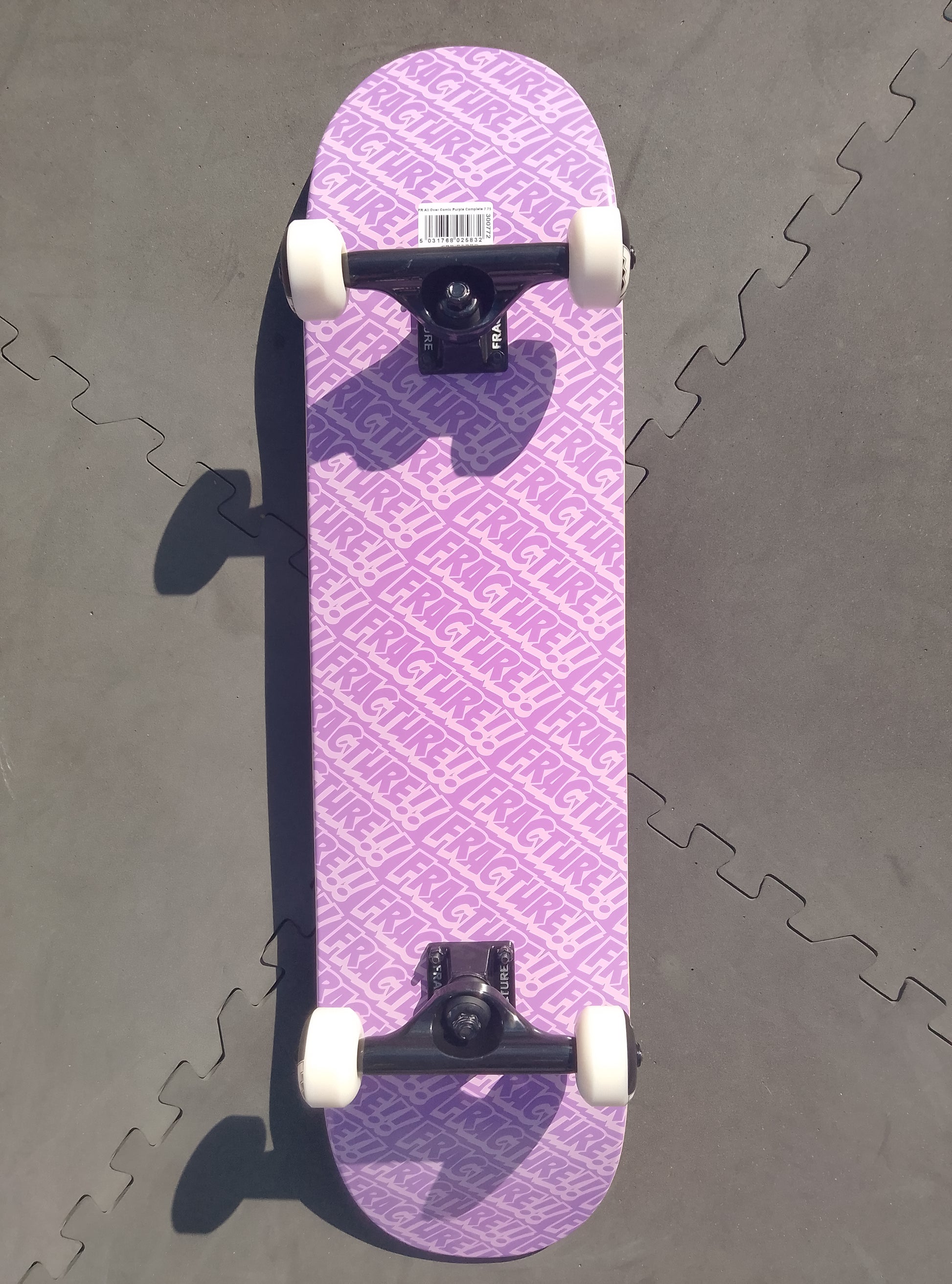 Fracture Comic book print purple complete skateboard image 0