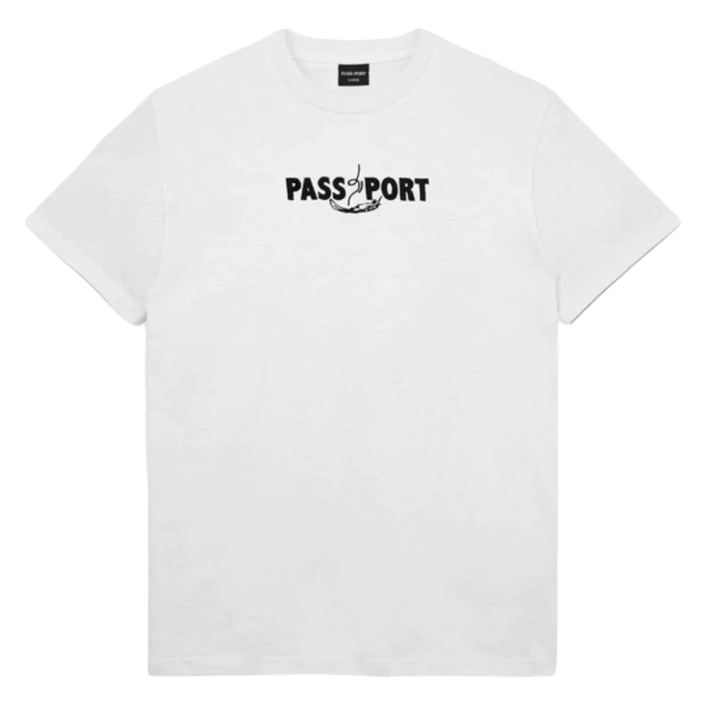 Passport Tee Featherweight Embroidery White Large