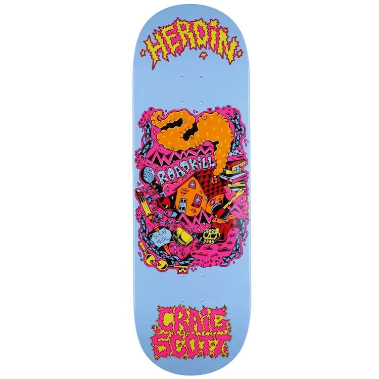 Heroin Skateboards Craig Scott Scrap Metal Skateboard Deck 10"