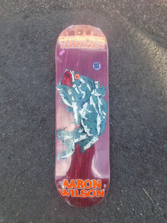 Heroin Aaron Wilson Fish Skateboard Deck 8.75"