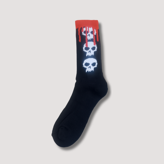 ZERO- 3 Skull Blood Crew Socks image 0