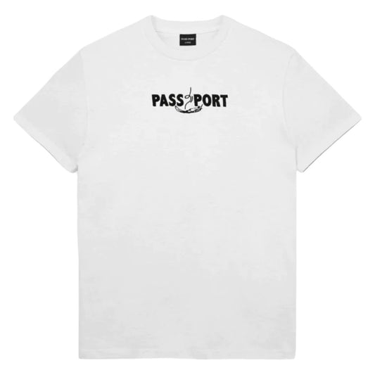 Passport Tee Featherweight Embroidery White Large