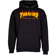 hrasher Hoody Flame Logo Black L