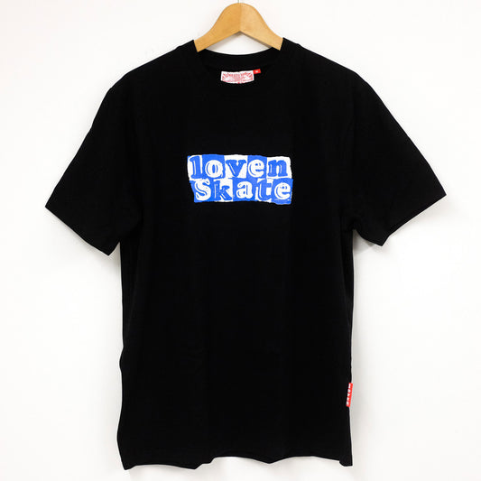 ‘TEAR LOGO’ – Organic Cotton T-shirt (Black/Blue)